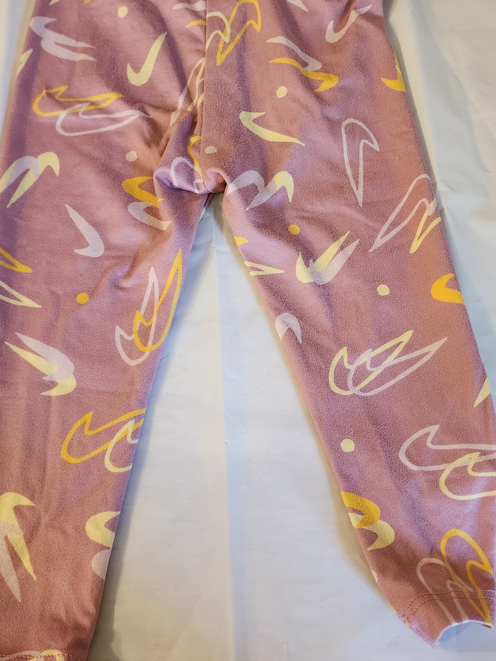 Nike Pink and Yellow Swoosh-Print Leggings